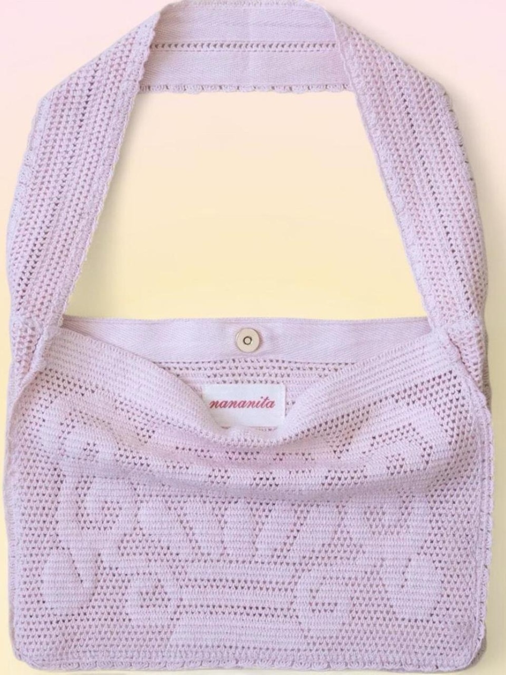 Nananita Pink Crochet Shoulder Bag